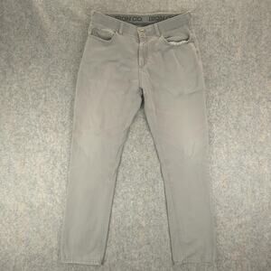 Iron Co Pants Mens 34x32 Gray Straight Fit Stretch Casual Chinos Classic
